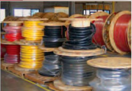 Reels of new electrical cable